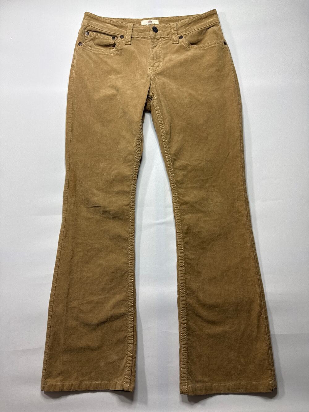 Shyanne Women's Low Rise Bootcut Tan Corduroy Pants - Size Tag Missing (31x31.5)